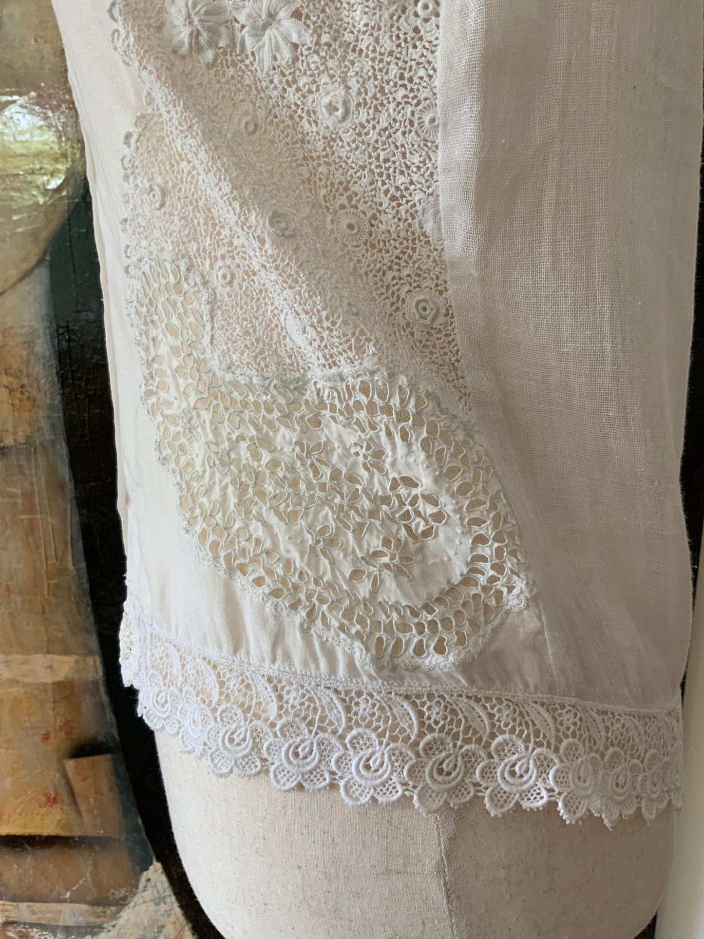 Blouse made today weigh antique fabric embellishments - Y2K - E17