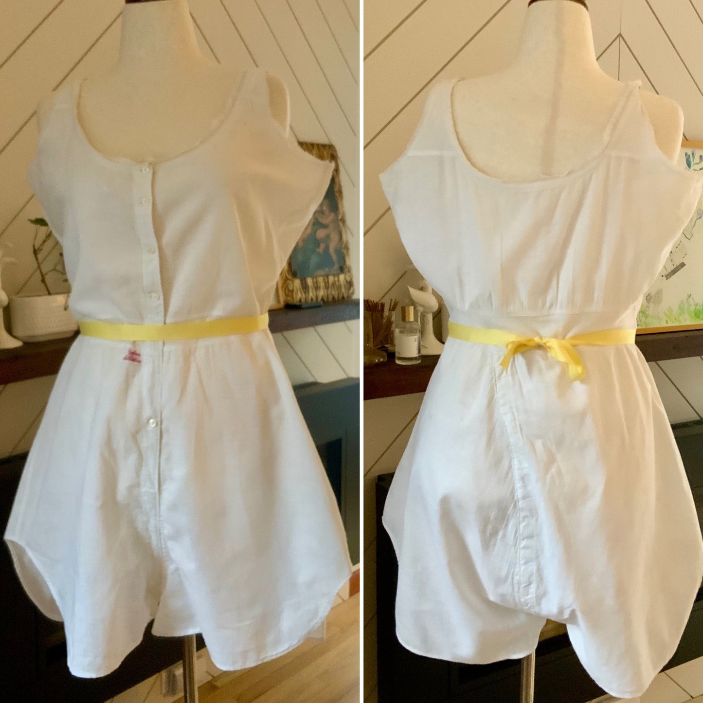 Antique 1910s Ladies Athletics Cotton Union Suit Romper – Edwardian Women’s Athletic Wear-20AO