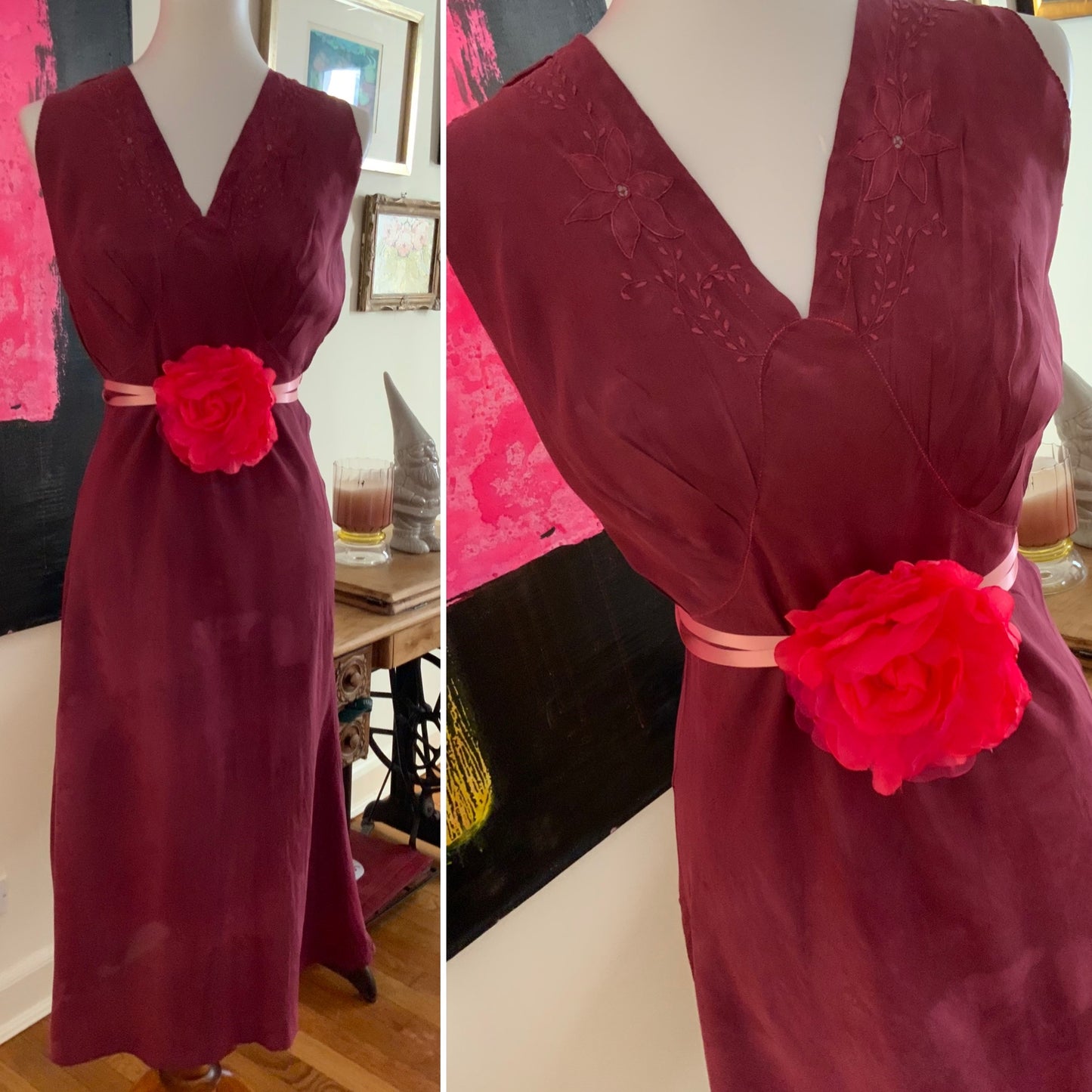 Hand Dyed Nightgown / Slip Dress - 50s