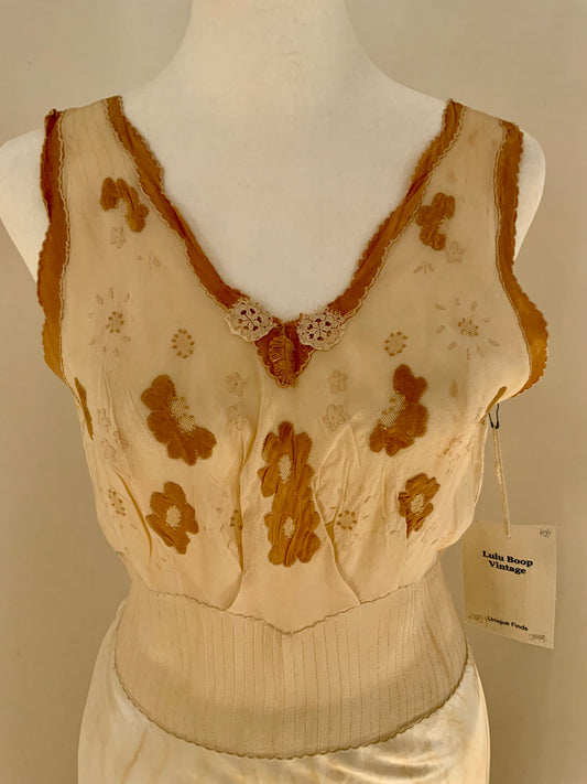 Hand Dyed Vintage Bridal lNightgown - 40s - 40I