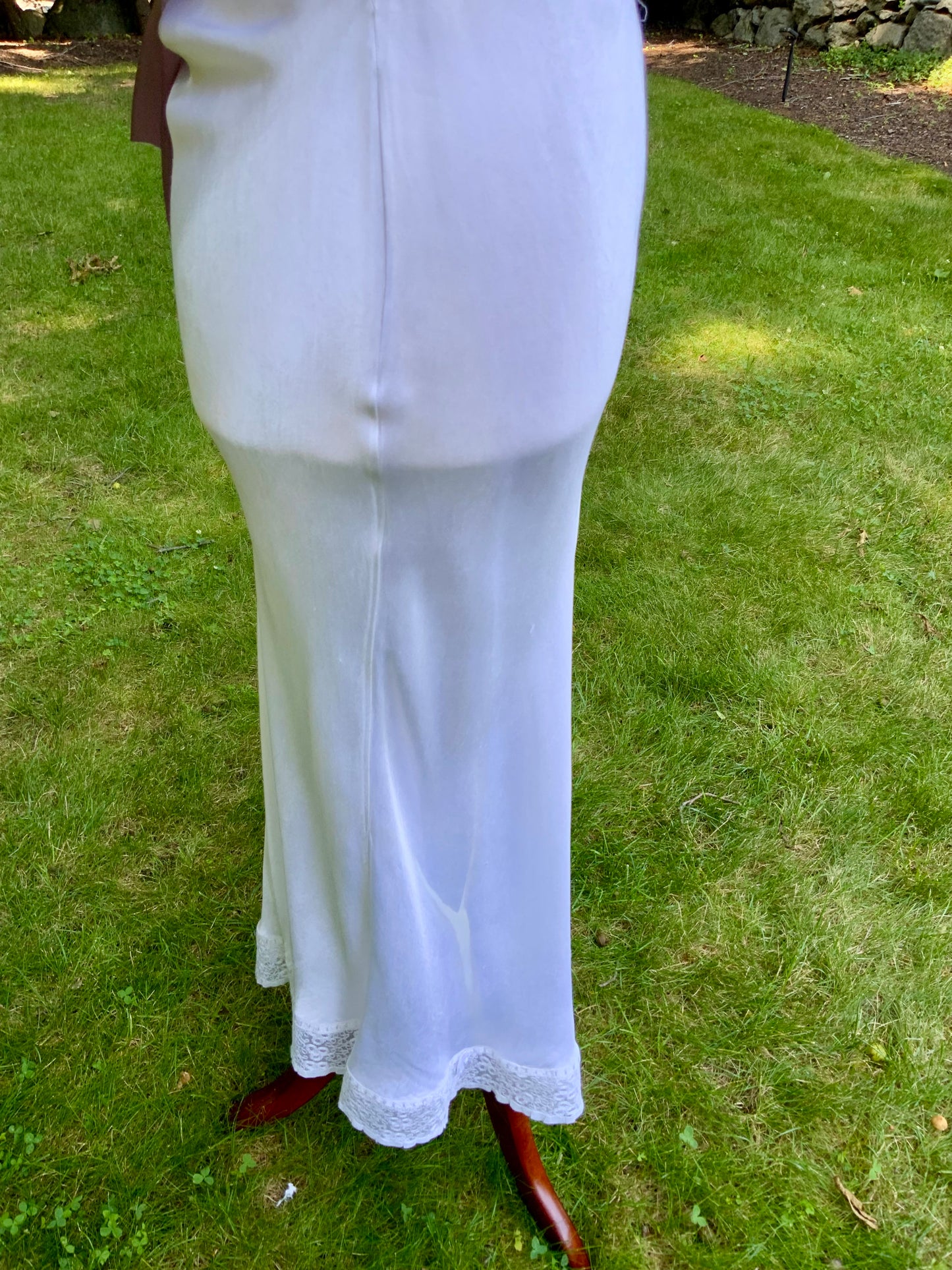 1930s Satin and Lace Bridal Slip Dress-30CT