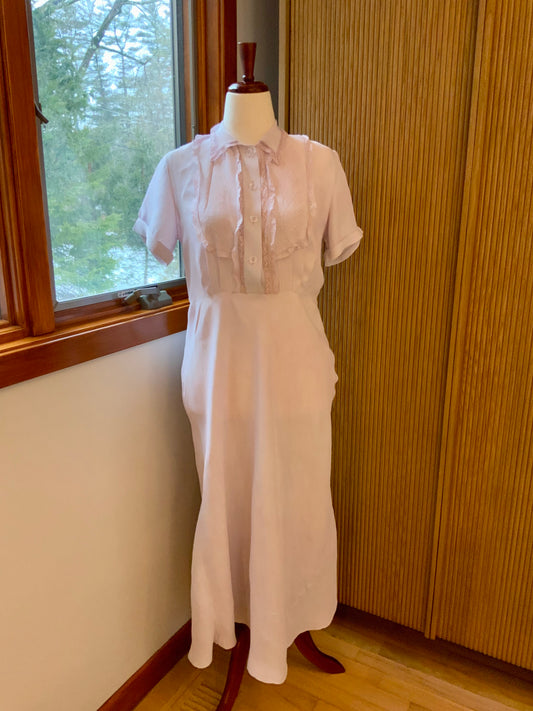 Authentic 1930s Bias Cut Satin Nightgown Hand Dyed Lilac Original Belt Vintage Lingerie Dress
- 30K
