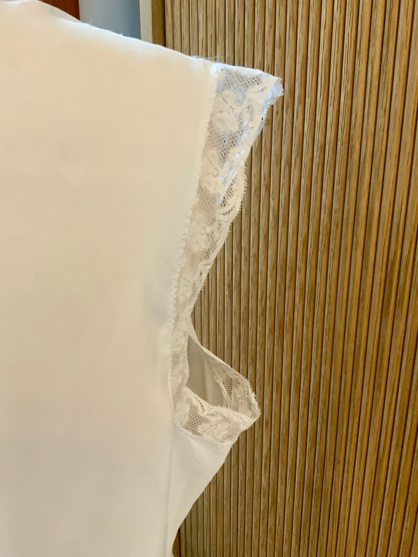 Authentic 1930s 1940s Ivory Silk Chiffon Day Dress Pintuck Lace Vintage Bridal Dress- 40R