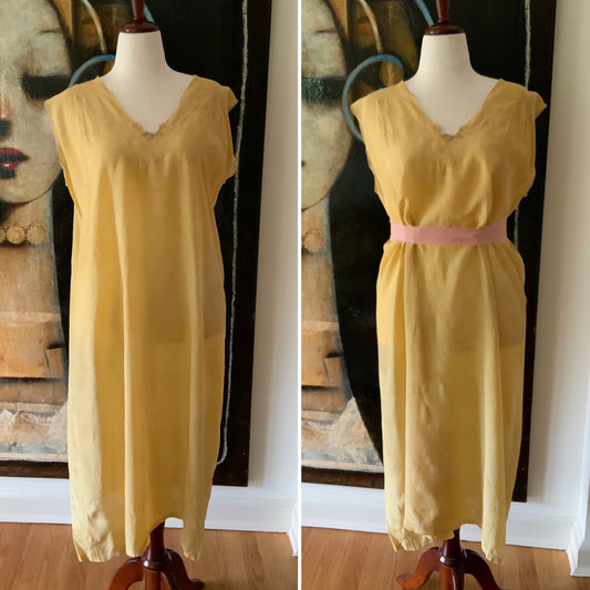 Anita's Hand dyed Pure Silk Nightgown - Embroidered - 20s - 20P