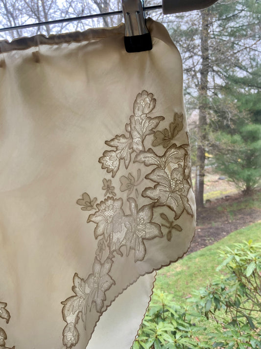 Antique Silk Tap Pants Bloomers Embroidered Lace Edwardian Lingerie Ivory Silk Panties-20AH