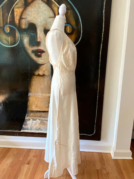 Bridal Nightgown - Silk - Lace. - Lace 30s- 30Y