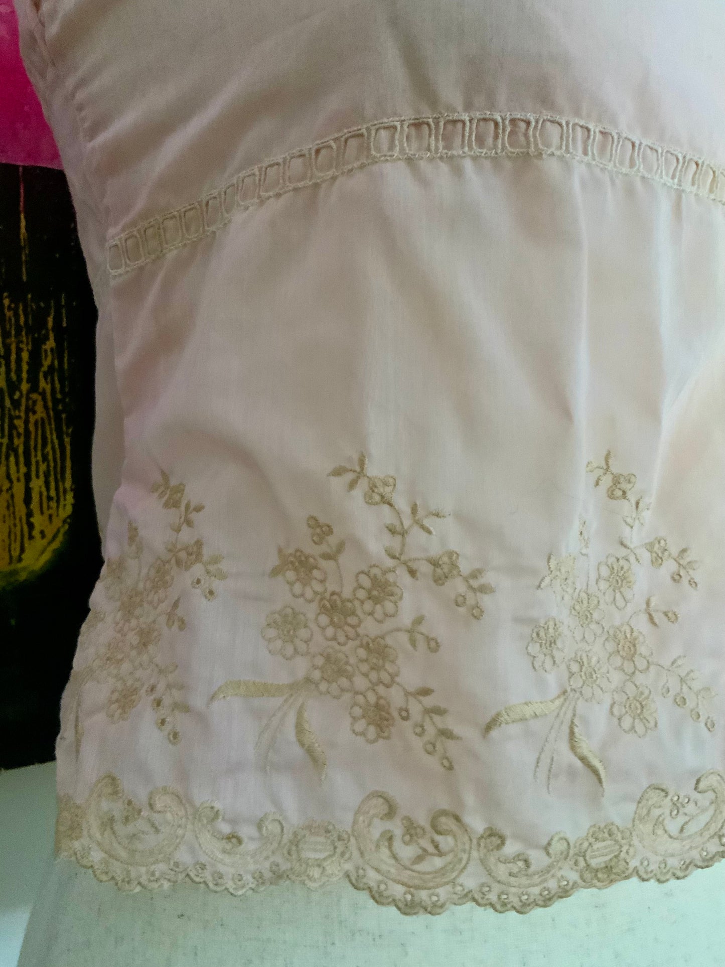 Edwardian Silk Camisole Corset Cover c.1905–1915 | Antique Embroidered Lingerie Top | Belle Époque Undergarment-ED48