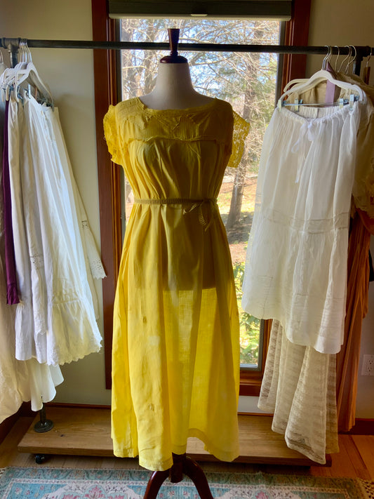 Edwardian Antique Nightgown – Artistically Restored & Hand Dyed-ED78