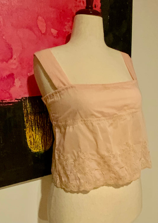 Edwardian Silk Camisole Corset Cover c.1905–1915 | Antique Embroidered Lingerie Top | Belle Époque Undergarment-ED48