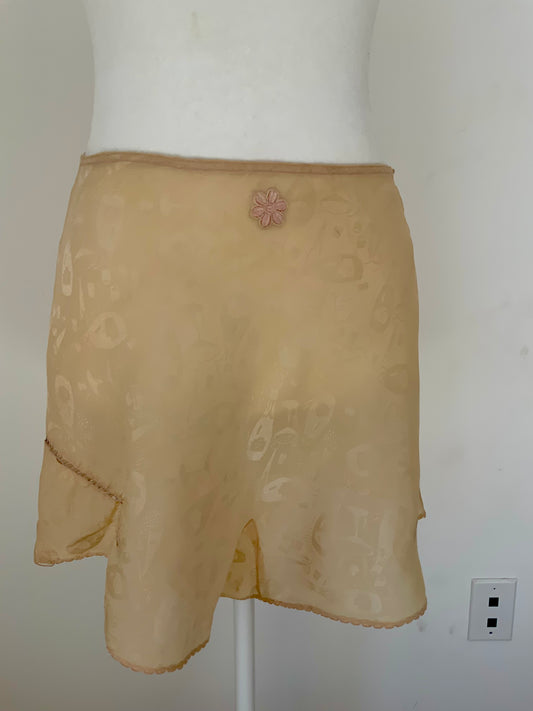 1950s Champagne Novelty Jacquard Tap Pants | Silk Blend Cocktail Motif Boudoir Shorts-50BE