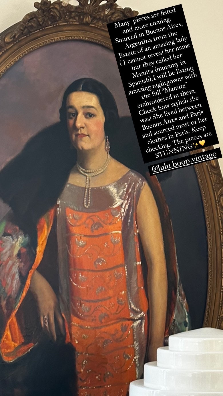 Silk Lace Slip Dress Grey - 40s - 40AH