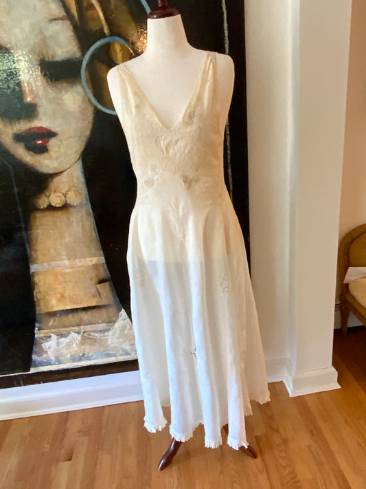 Bridal Nightgown - Silk - Lace - 30s - 30P