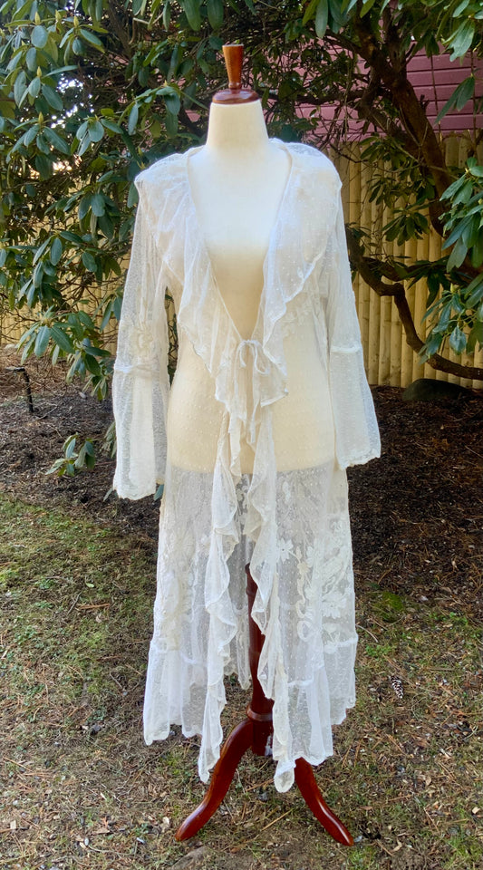 Museum-Quality Edwardian Lace Ceremonial Lingerie Tunic, Circa 1900–1910-ED30