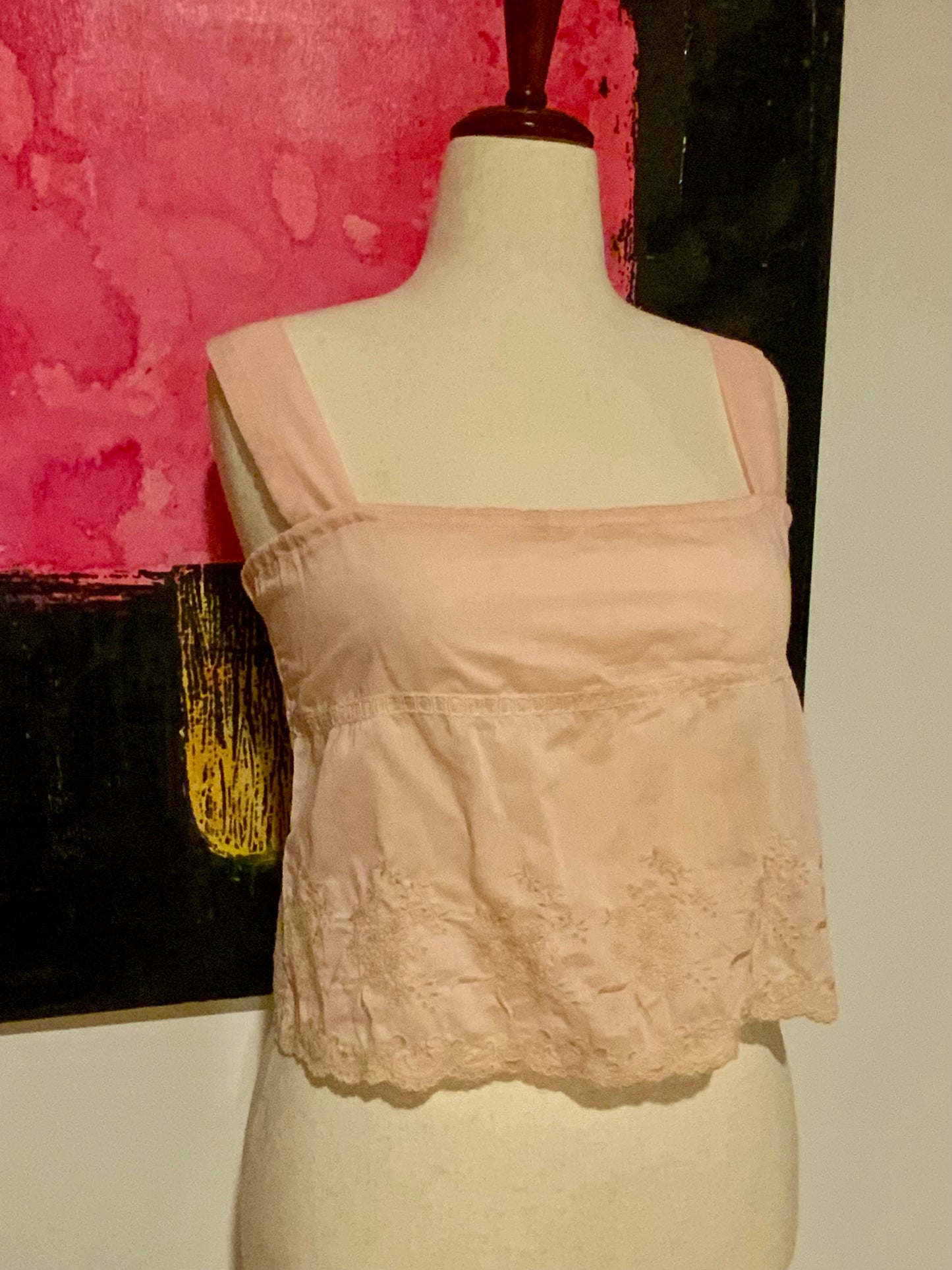 Edwardian Silk Camisole Corset Cover c.1905–1915 | Antique Embroidered Lingerie Top | Belle Époque Undergarment-ED48