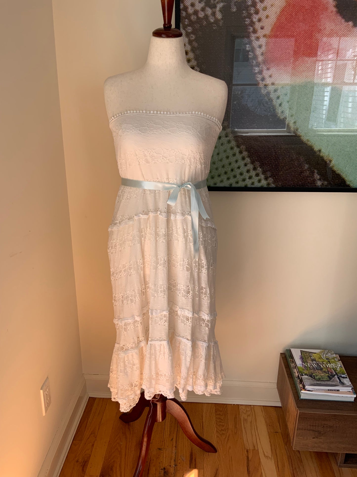 Lace Skirt / Strapless Dress - 90s - 90C