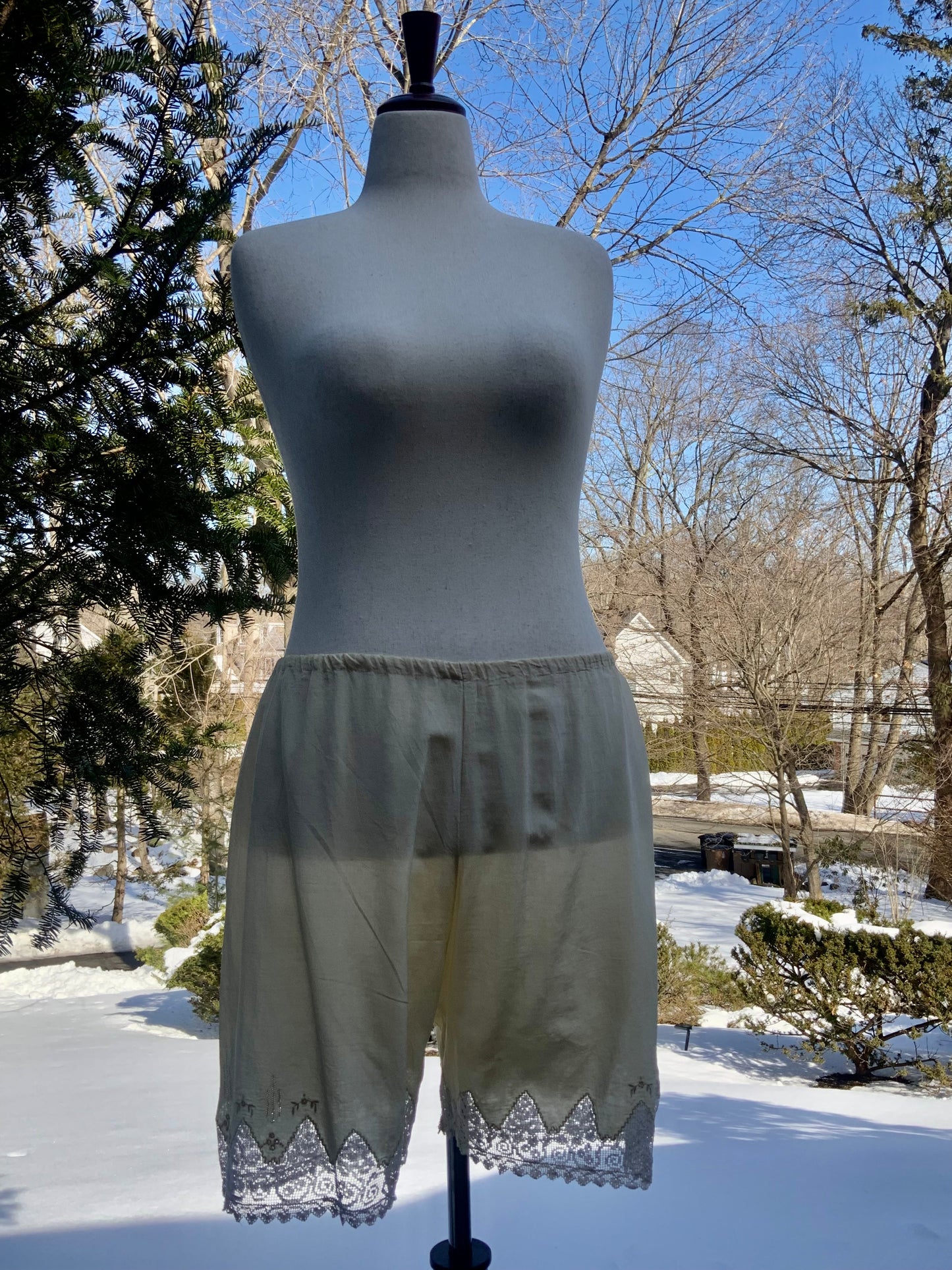 Edwardian Antique Pantalettes • Antique Bloomers • Victorian Drawers • Cotton Lace Lingerie • Pre-WWI Underwear-ED51