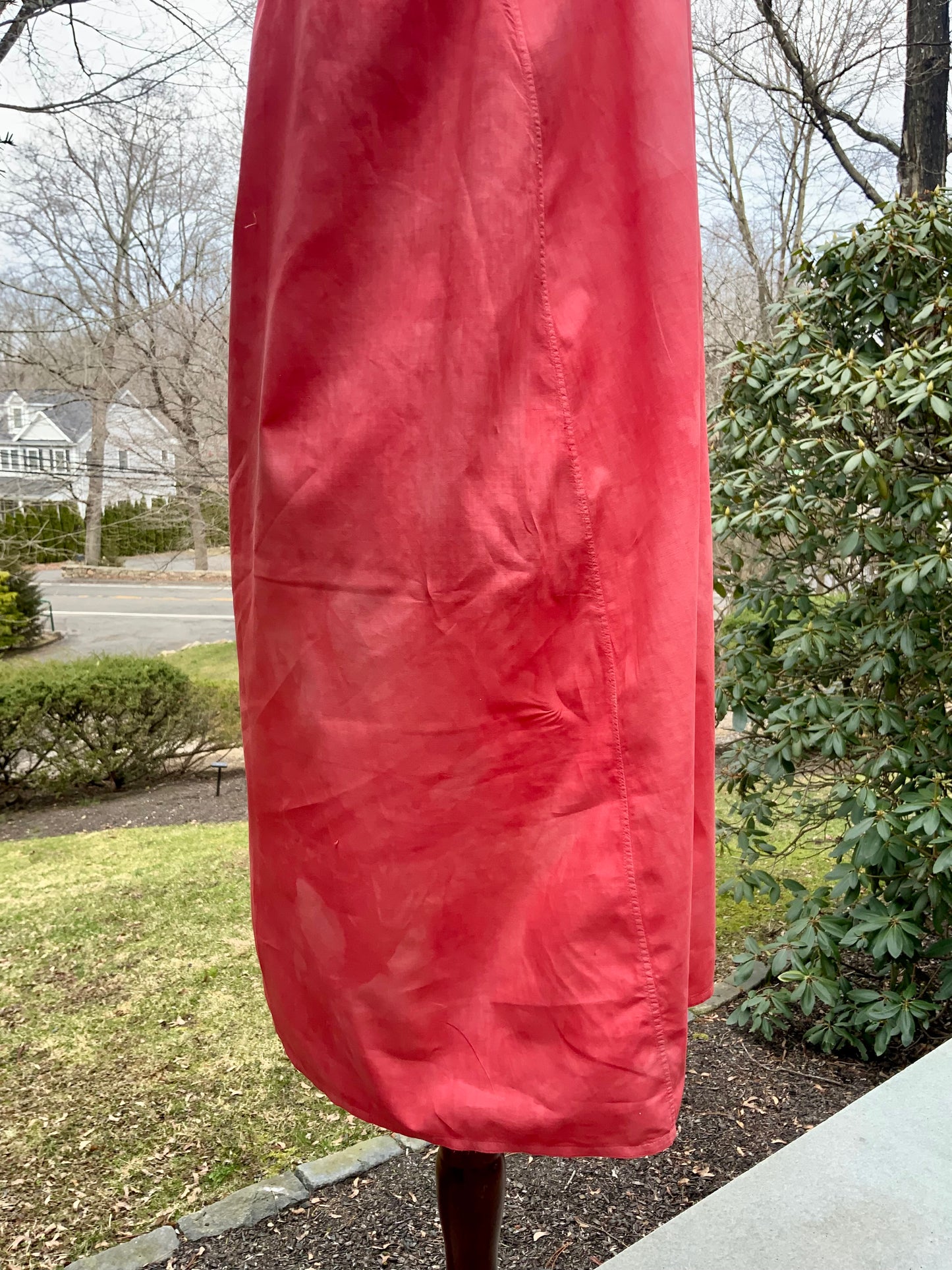 Edwardian Hand-Dyed Cotton Slip Dress | Restored Antique Lingerie with Appliqué Details | ED79