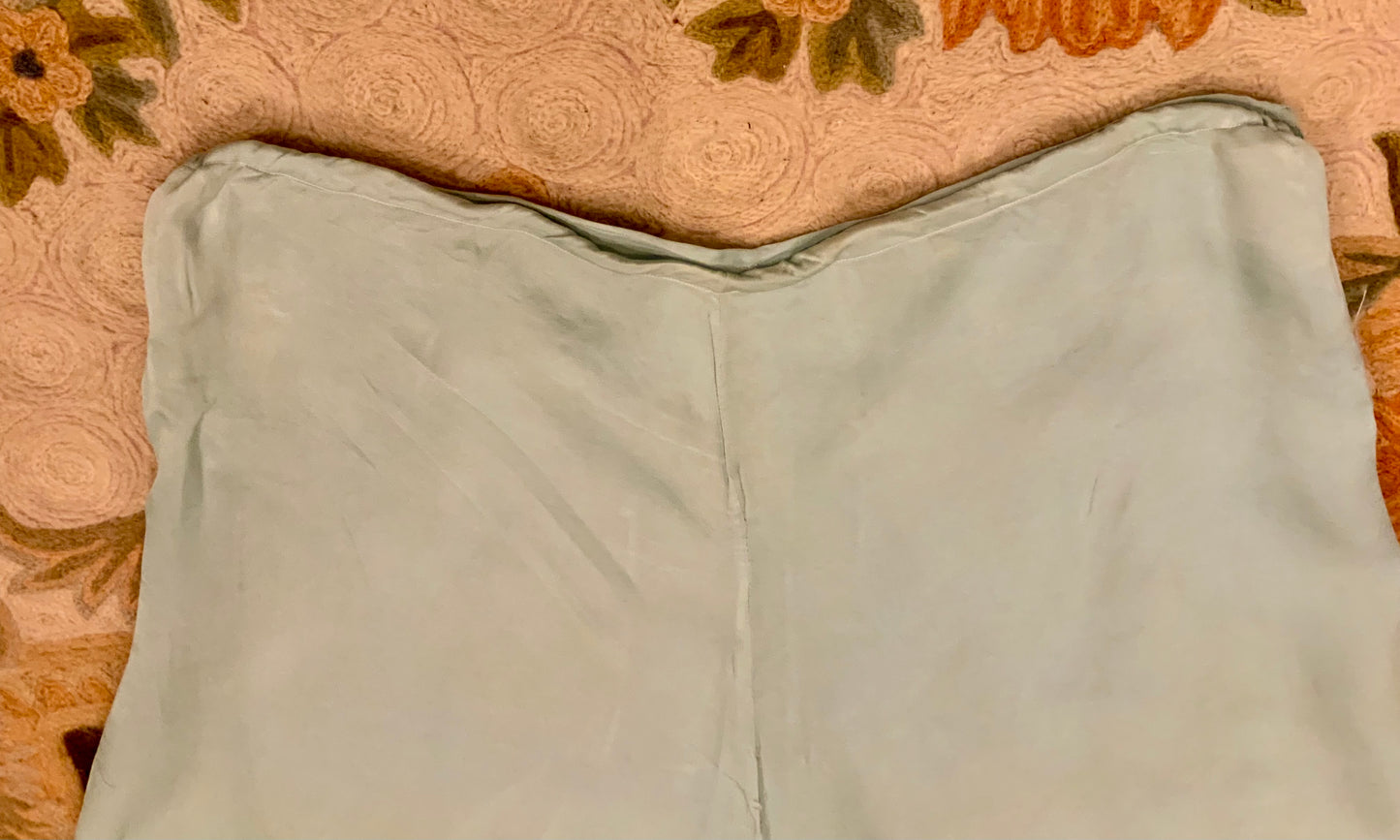 1930s Silk Pajama Pants – Pale Jade Vintage Lounge Trousers - 30AX