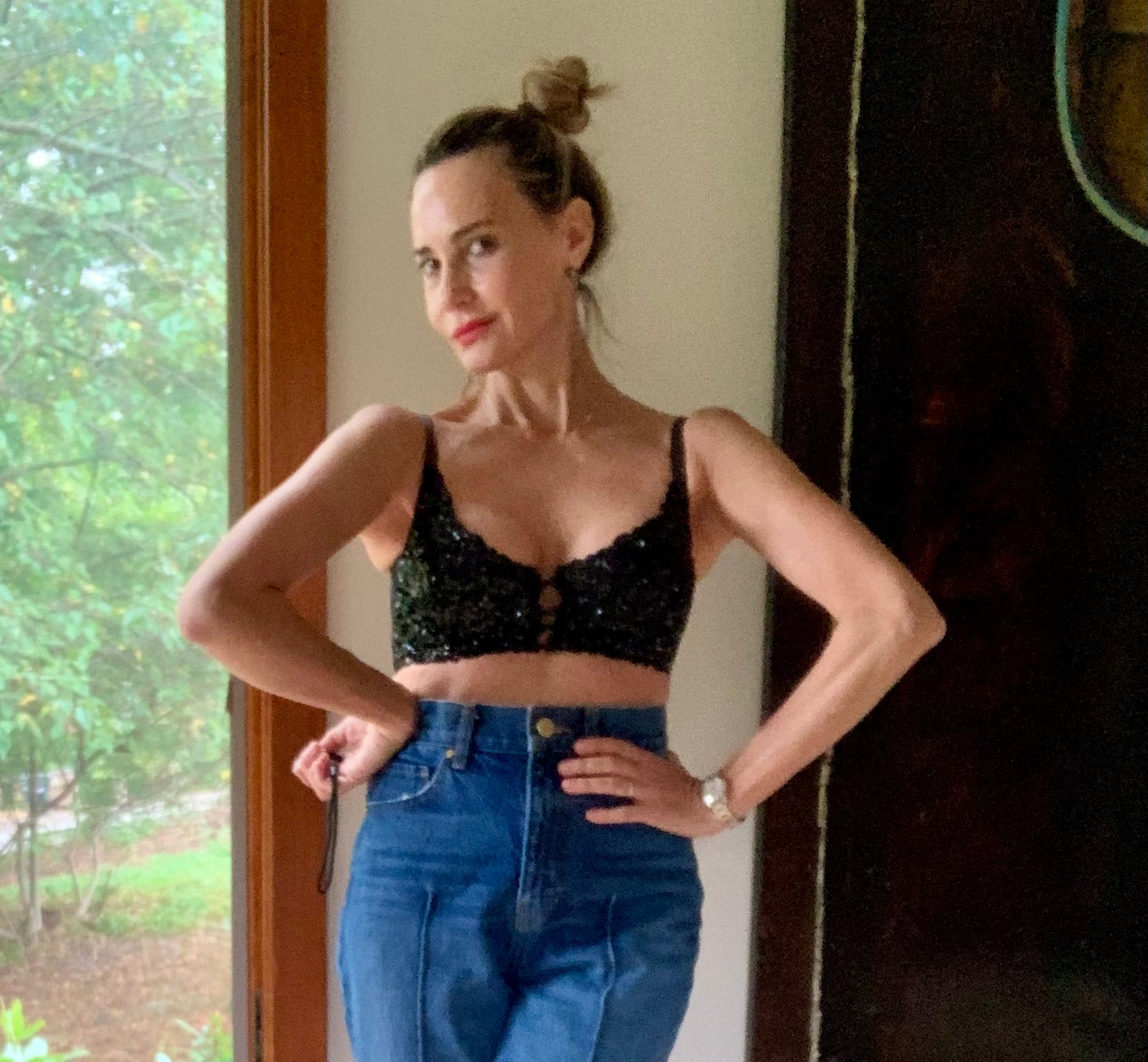 Rick Beach for Patti Capelli Black Sequined Bra Top - Late 70s/Early 80s - 80F