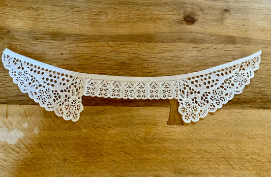 Antique Lace Collar Edwardian Floral Cutwork Collar Handmade Cotton Statement Collar