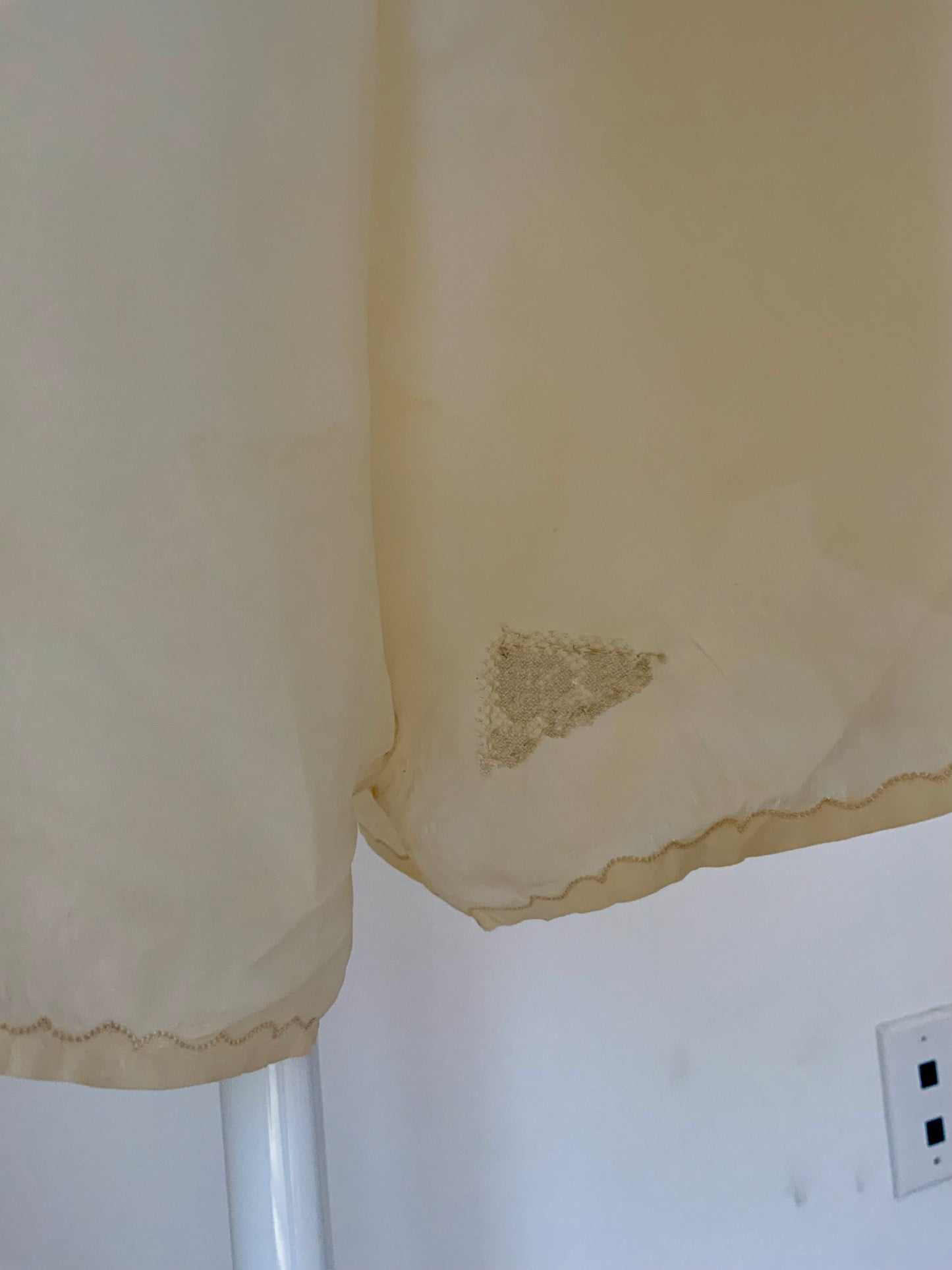 Antique 1920s Ivory Silk Tap Pants | Hand Dyed | Lace Appliqué Restoration | French Boudoir Lingerie-20AN