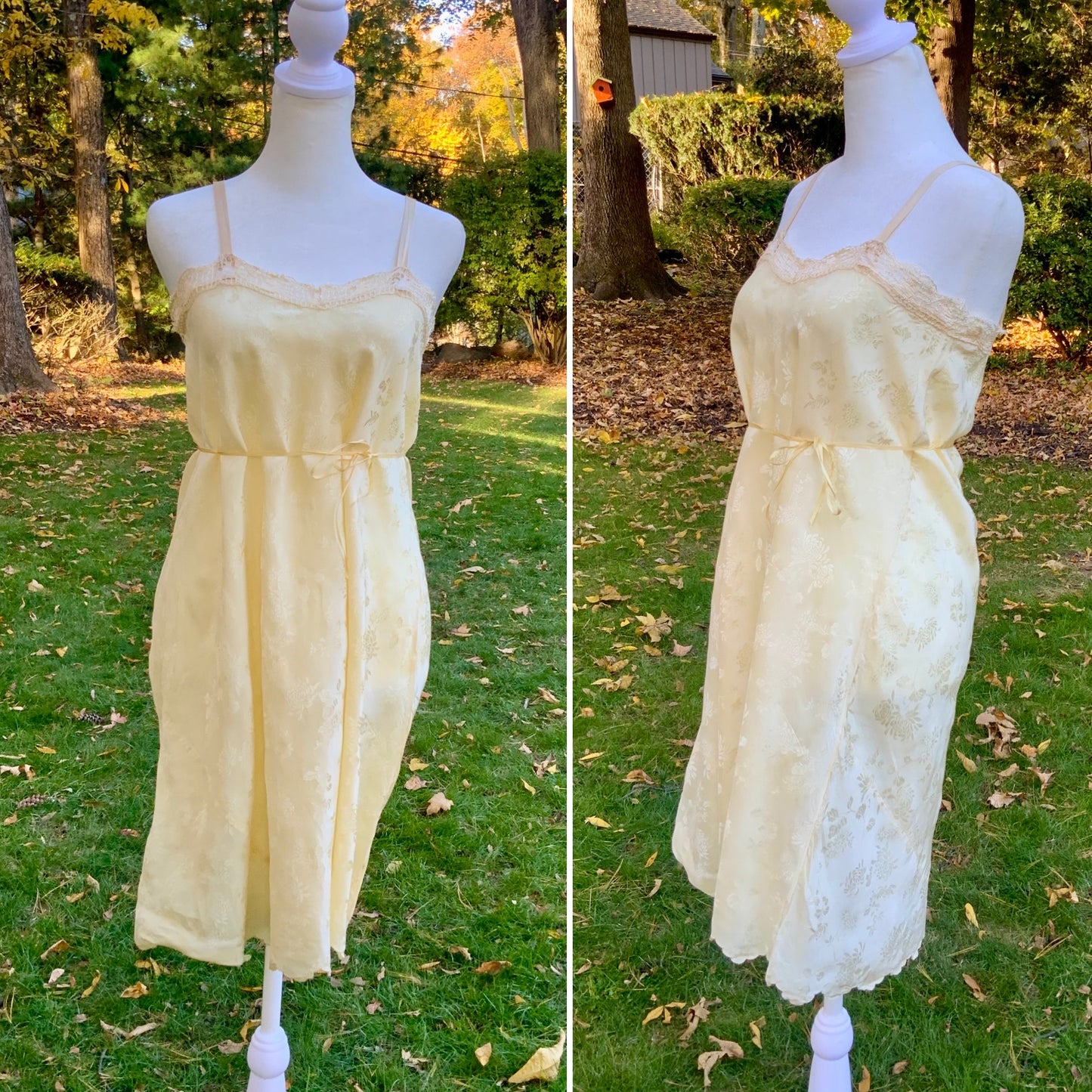 Silk Jacquard Slip Dress - 1940s - 40AP