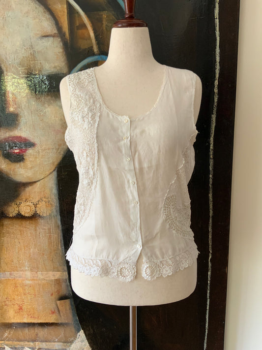 Blouse made today weigh antique fabric embellishments - Y2K - E17