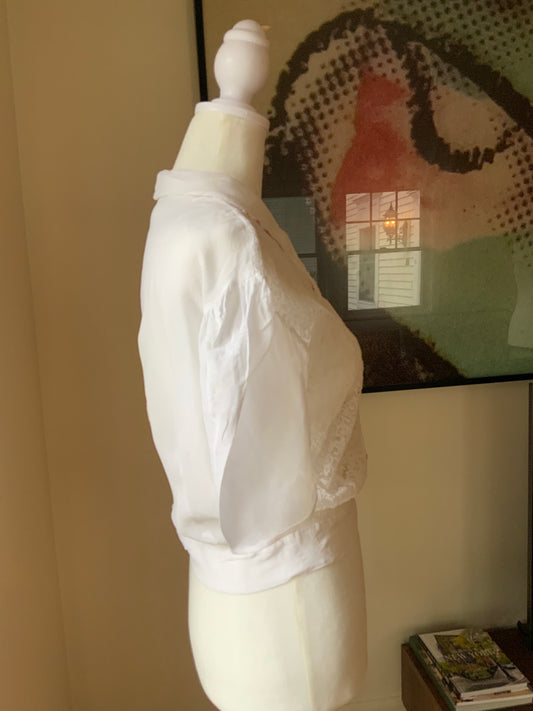 Chiffon Lace embroidered blouse - 50s - 50BL