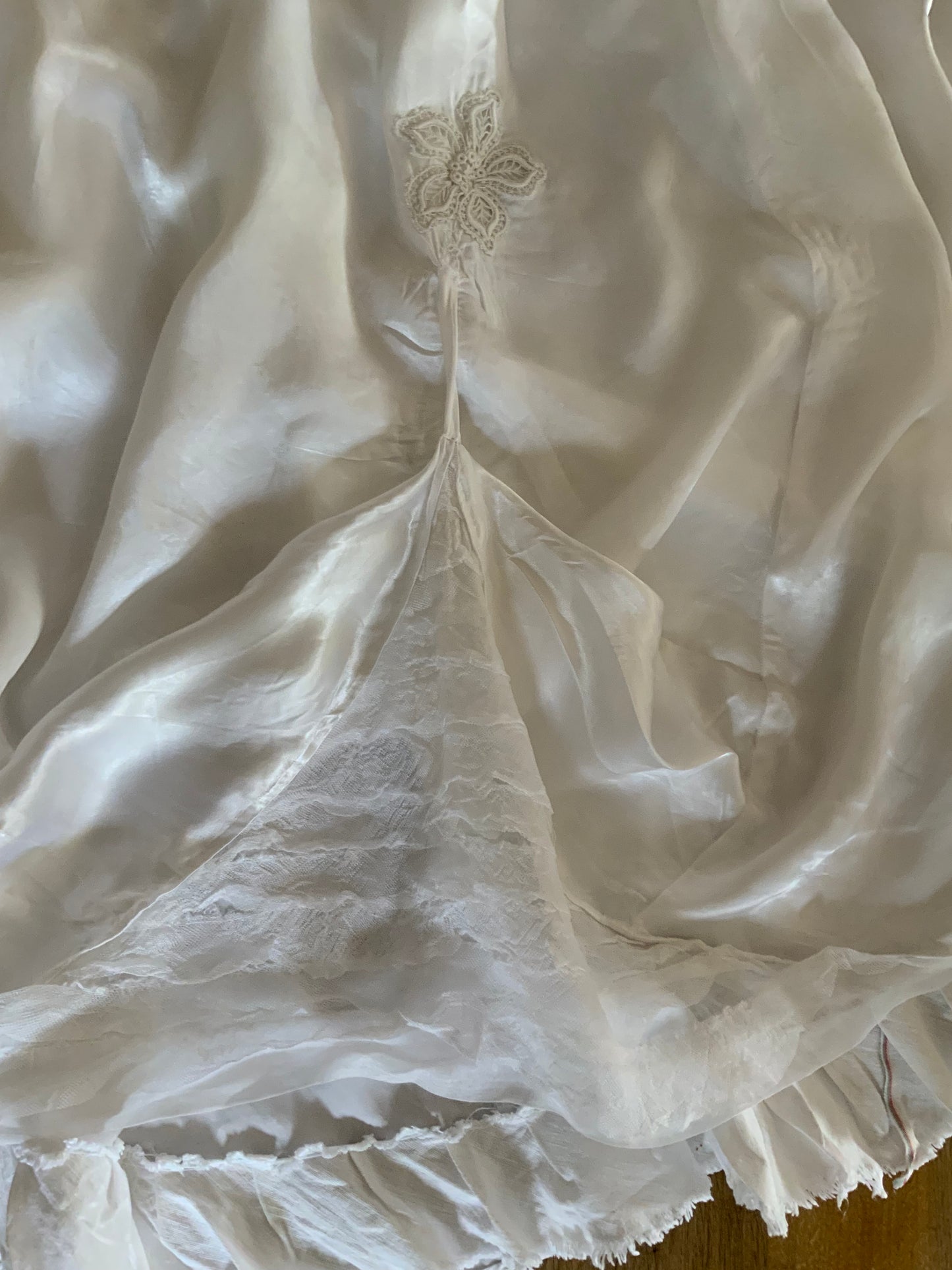 Satin Wedding Dress - 40s -40AI