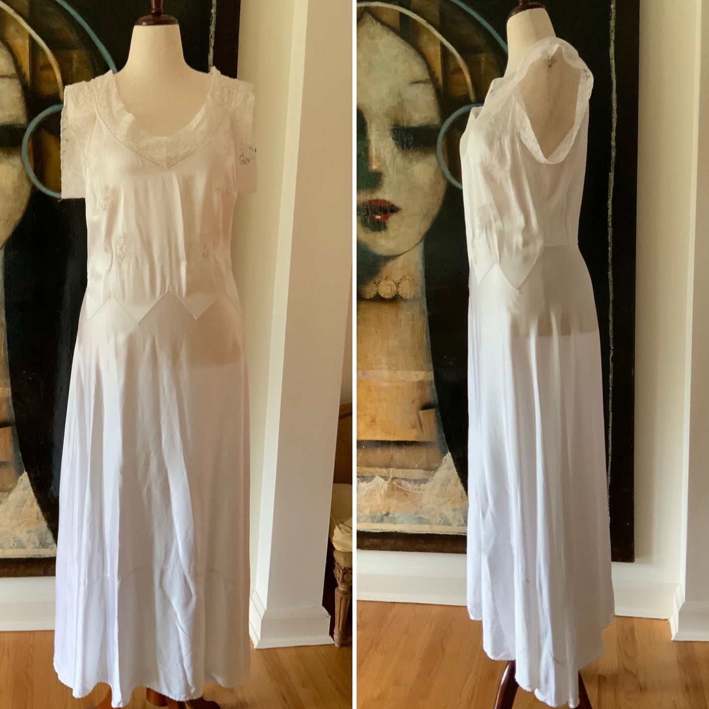 Bridal Nightgown Satin - 40s - 40AF