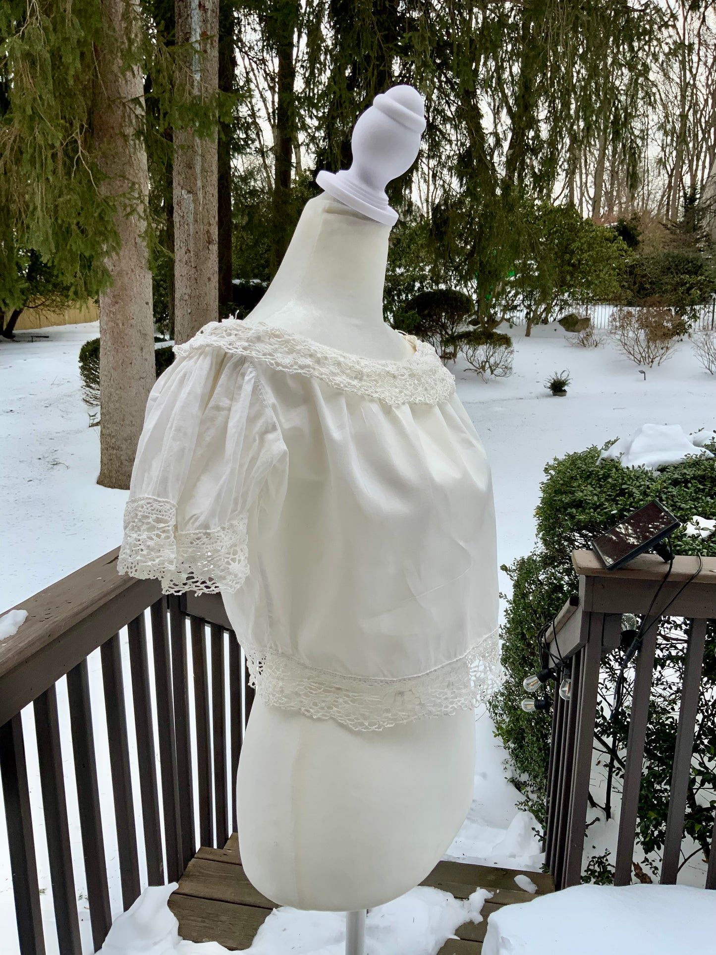 Edwardian Lace Camisole Blouse | Antique Sheer Lingerie Top-ED50