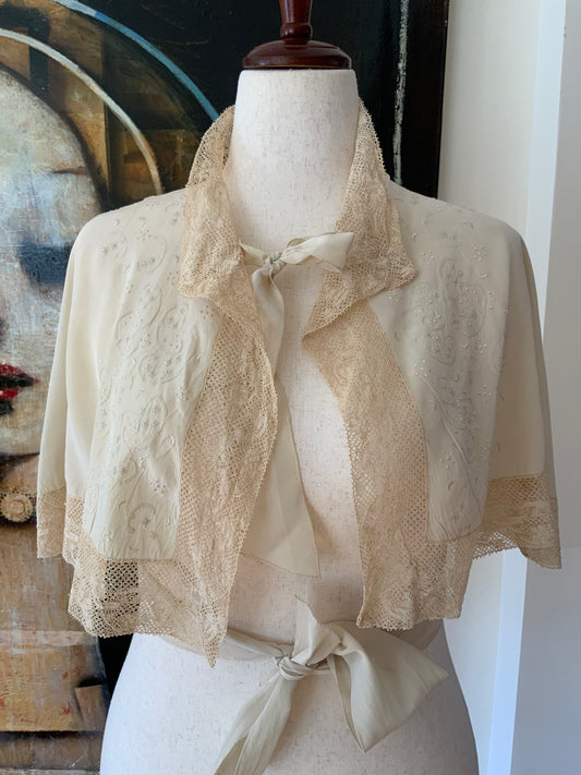 Silk Cape Bed Jacket - 30s - 30B
