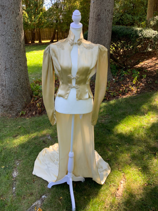 Rare Wedding Ensemble Top - Liquid Satin - 30s - 30 AN