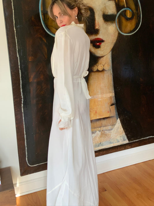 Silk Long Sleeve Nightgown - 30s - 30J