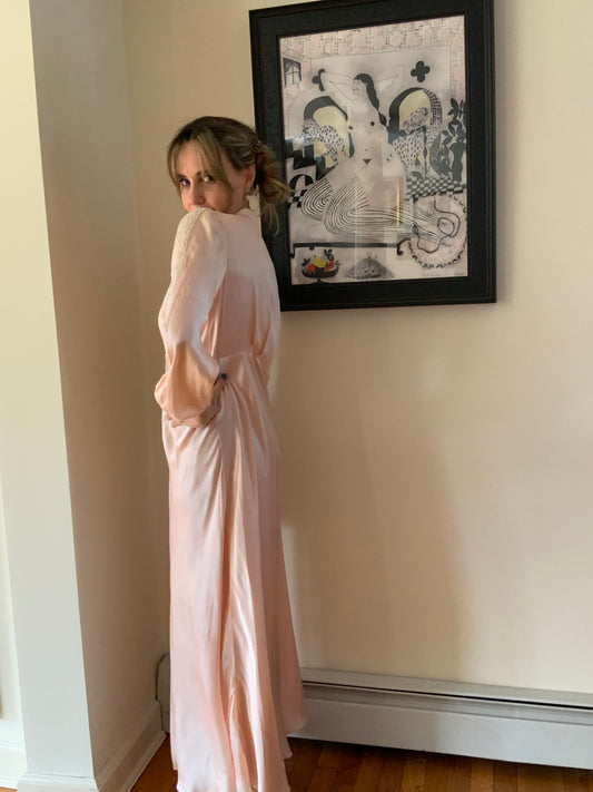 Long Sleeve Silk Nightgown - 20s - 20L