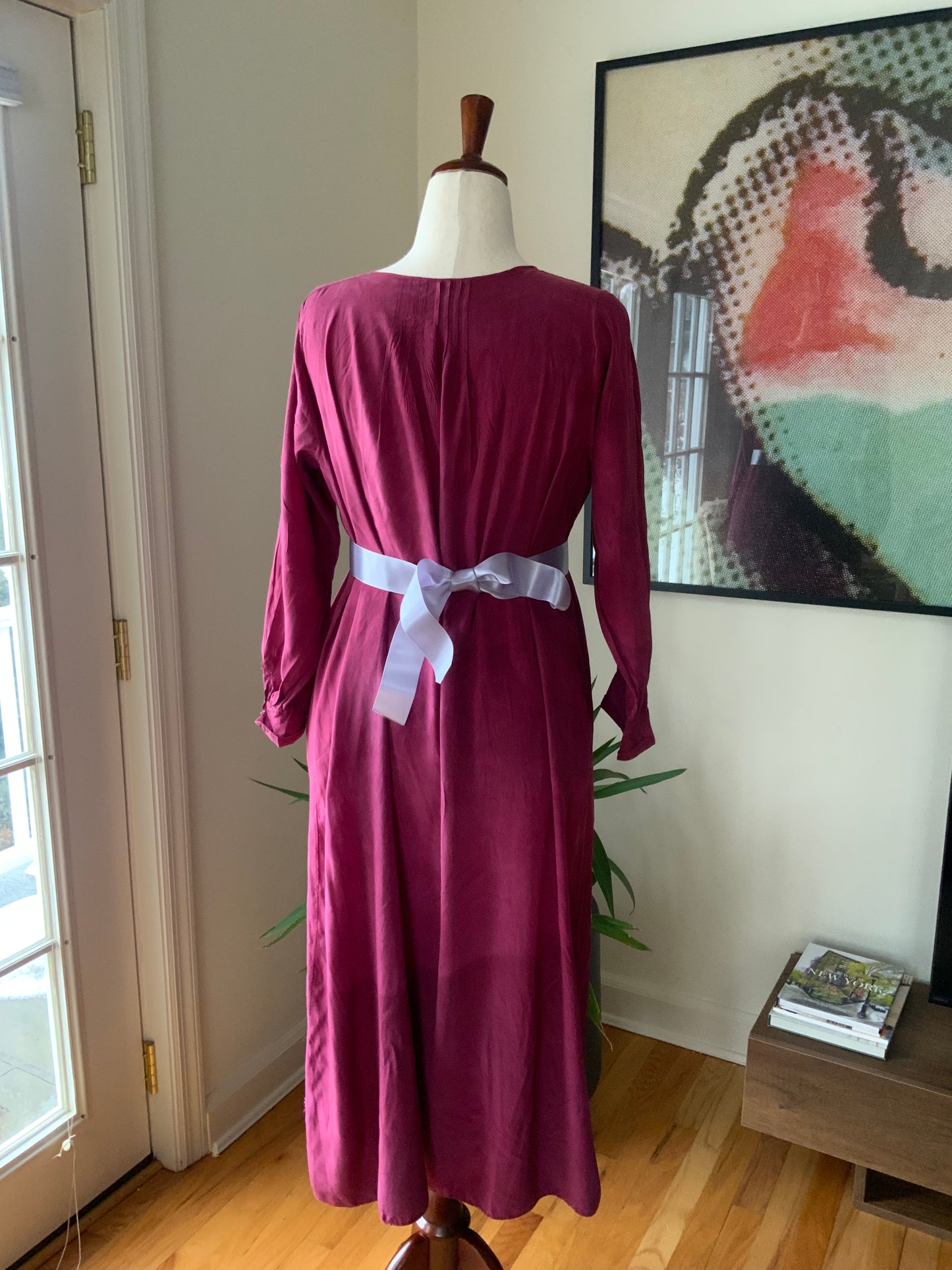 Long Sleeve Silk Nightgown - 20s - 20I