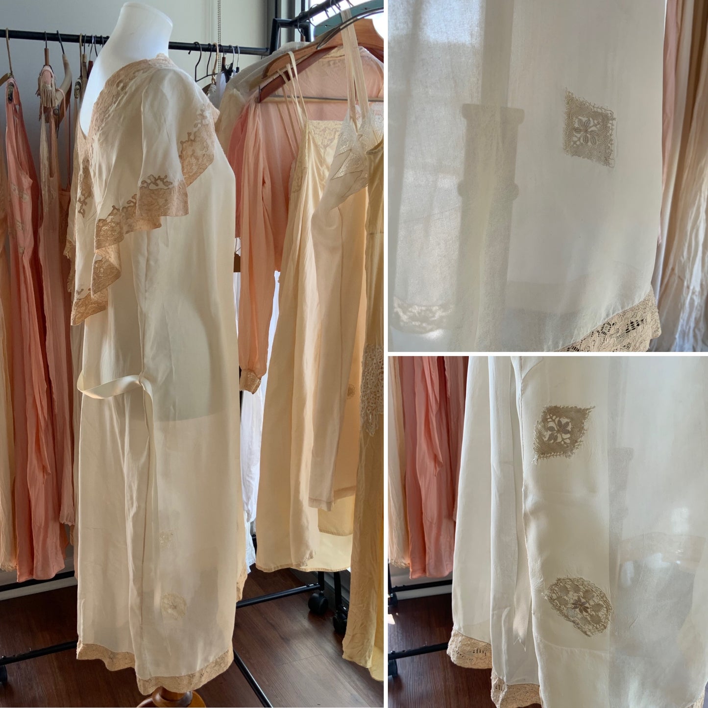 Silk Bridal Nightgown with Cape - 20s
