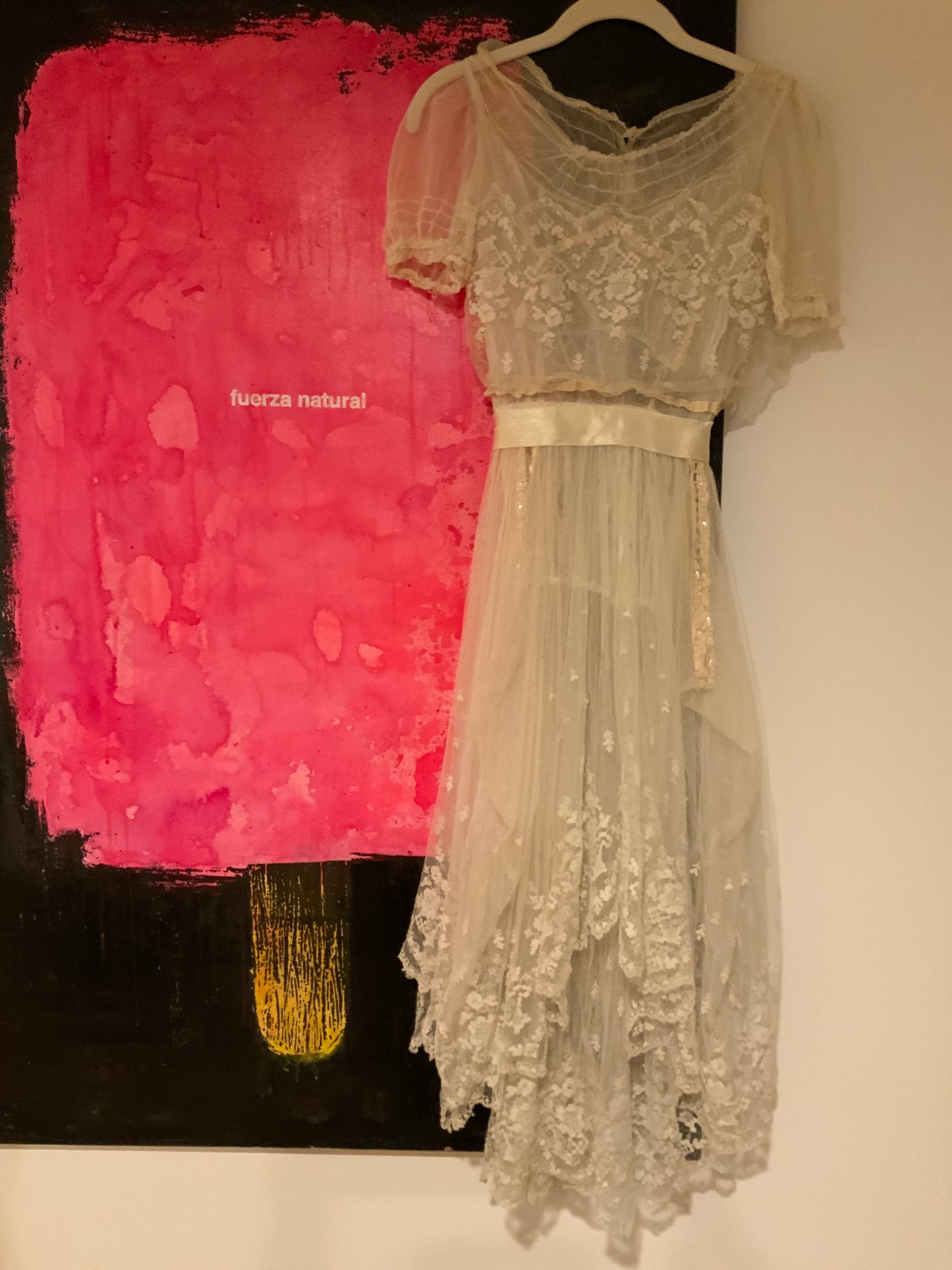 Antique Tulle Dress -Filet Lace – Early 1900s – ED40