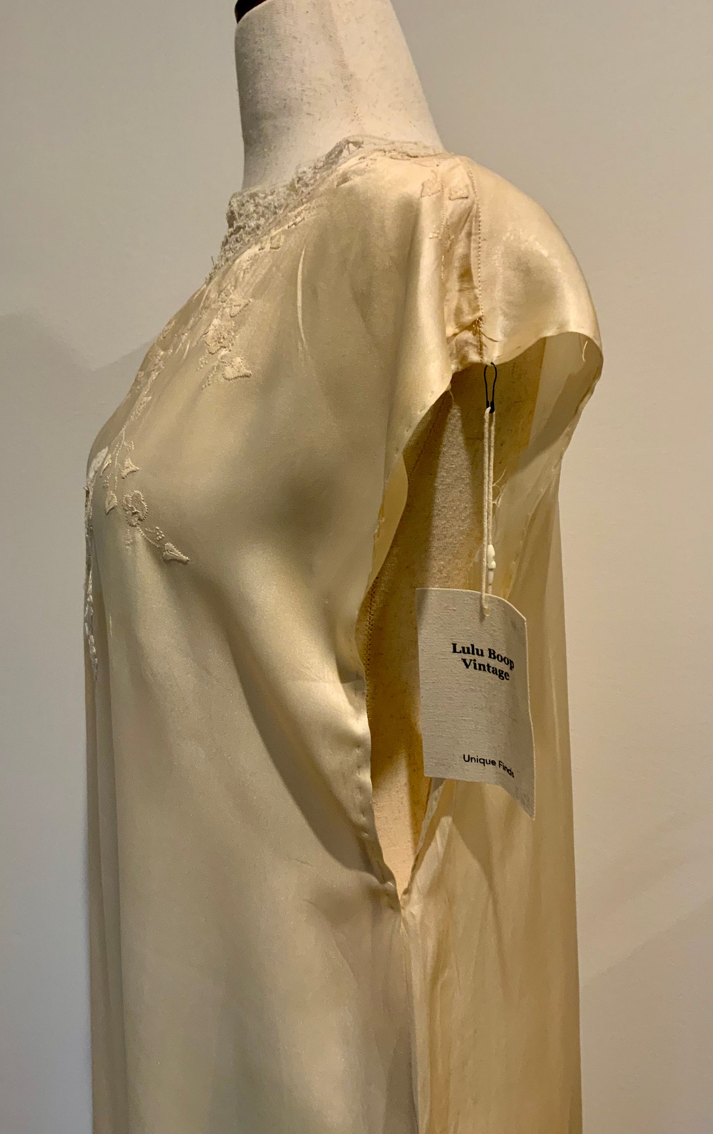 Iconic 1930s Champagne Pure Silk Nightgown | Reimagined Vintage Silk Dress-20ax
