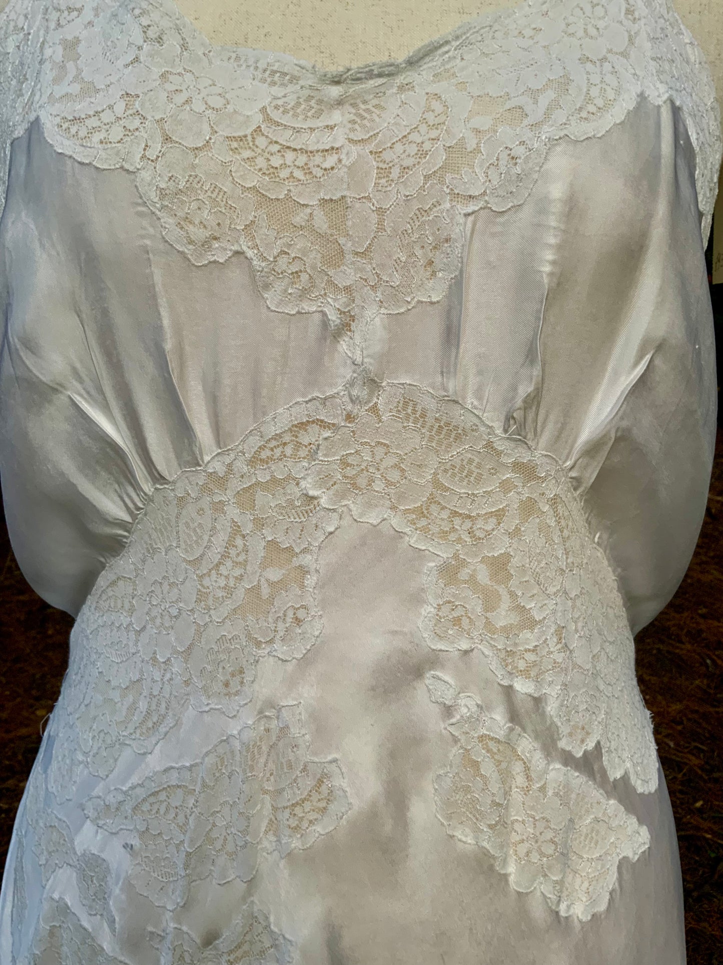 1930s Ivory Satin Lace Slip Dress | Luxury Vintage Bias Cut Nightgown | Old Hollywood Bridal Boudoir Gown | Romantic Wedding Lingerie- Bridal Nightgown
-30xx