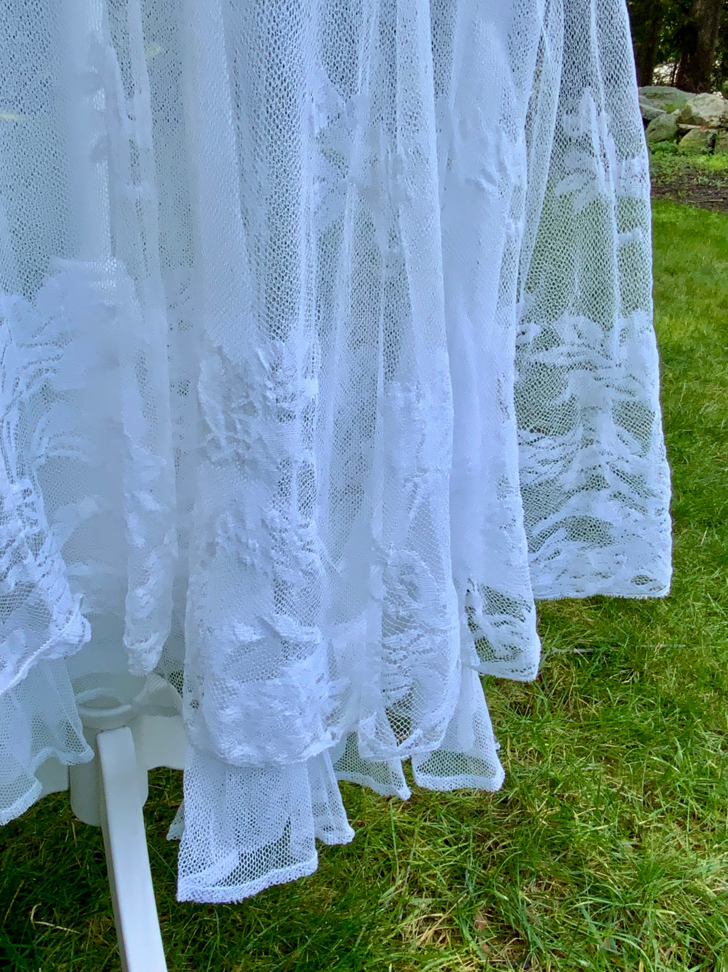 1930s Sheer White Tulle Lace Dress Vintage Bridal Dress Romantic Wedding Dress Floral Tulle Gown Ethereal Dress- Iconic -30DN