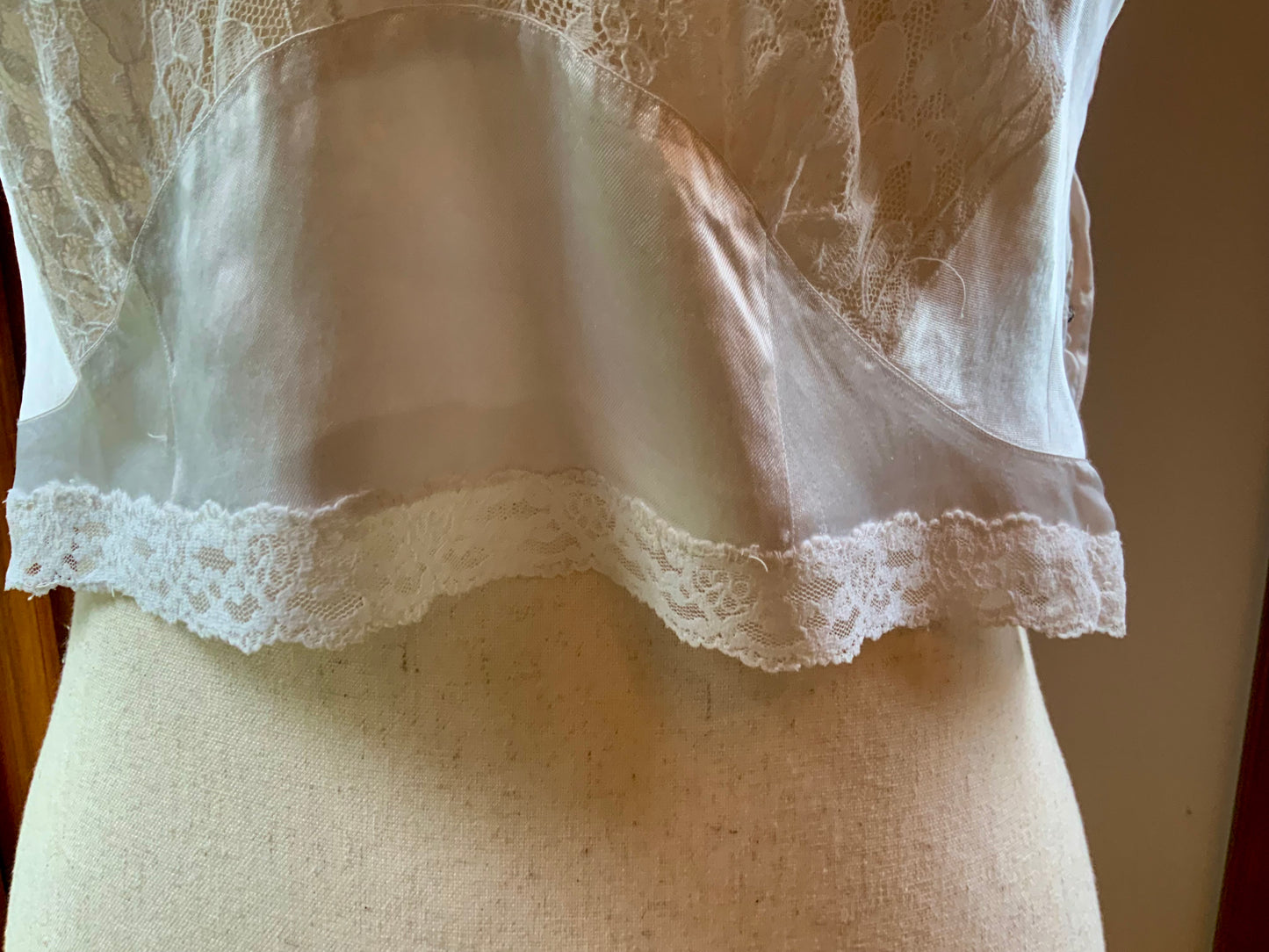 1930s Camisole Top | Reimagined Vintage Slip | Ivory Cropped Lingerie Cami-30DF