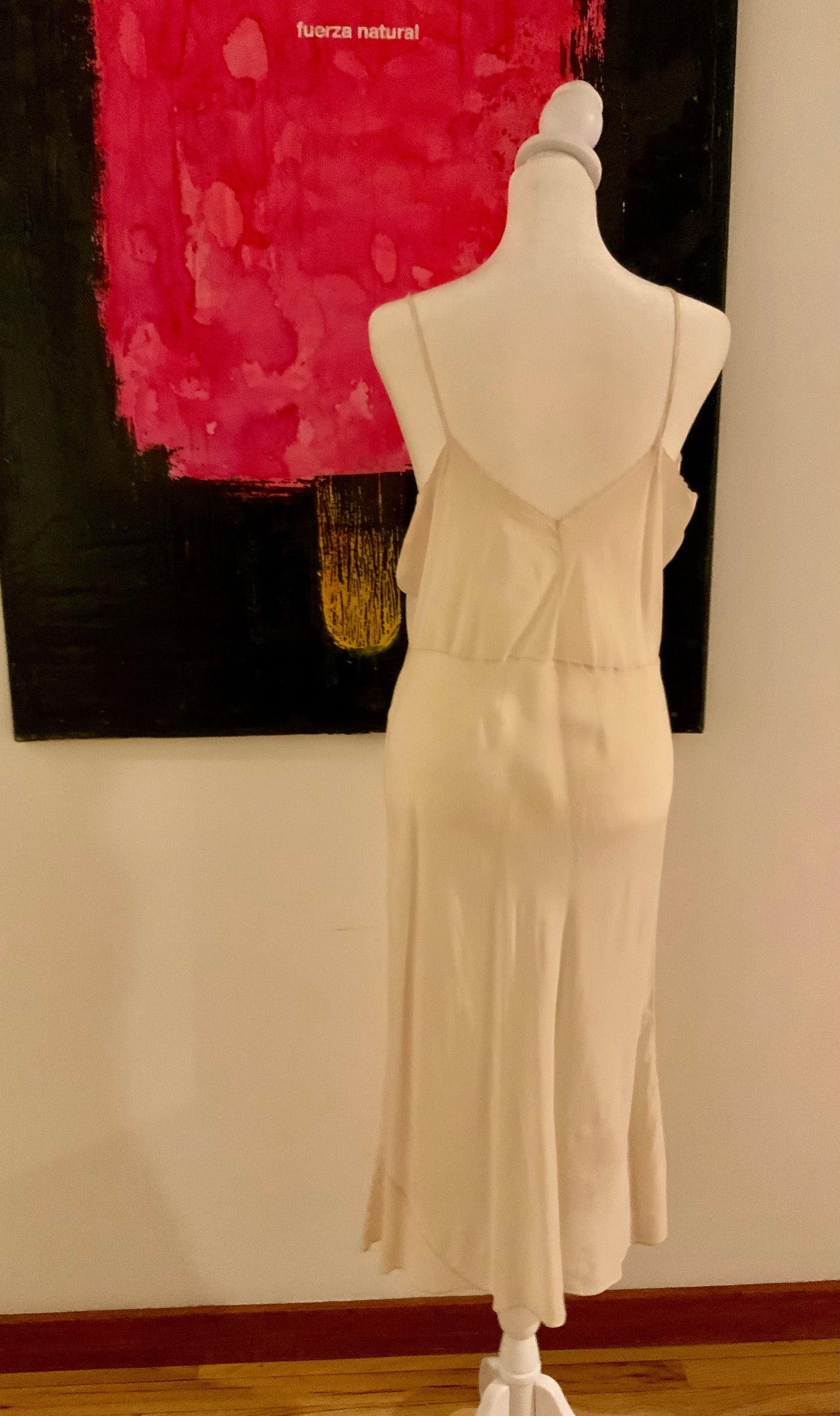 Antique 1920s Pure Silk Bridal Slip – Hand Embroidered Ivory Lingerie Dress – Edwardian Flapper Era Nightgown-20AT