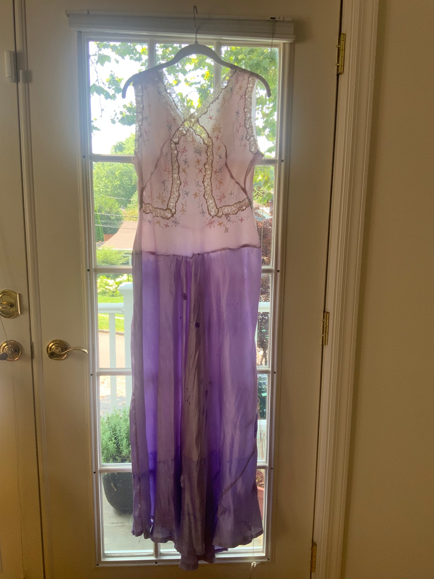 Hand Dyed Satin Nightgown- 50s