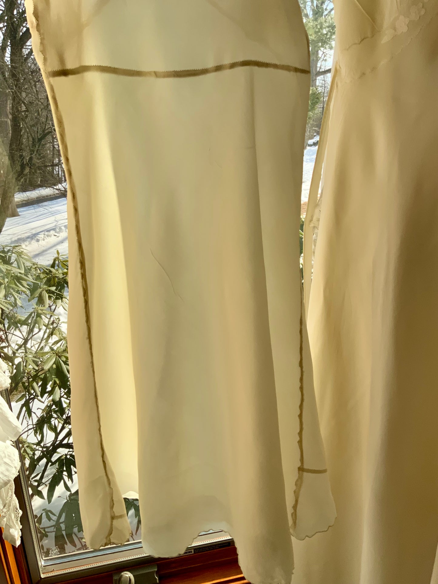 1920s–30s Pure Silk Embroidered Slip Dress-30BD