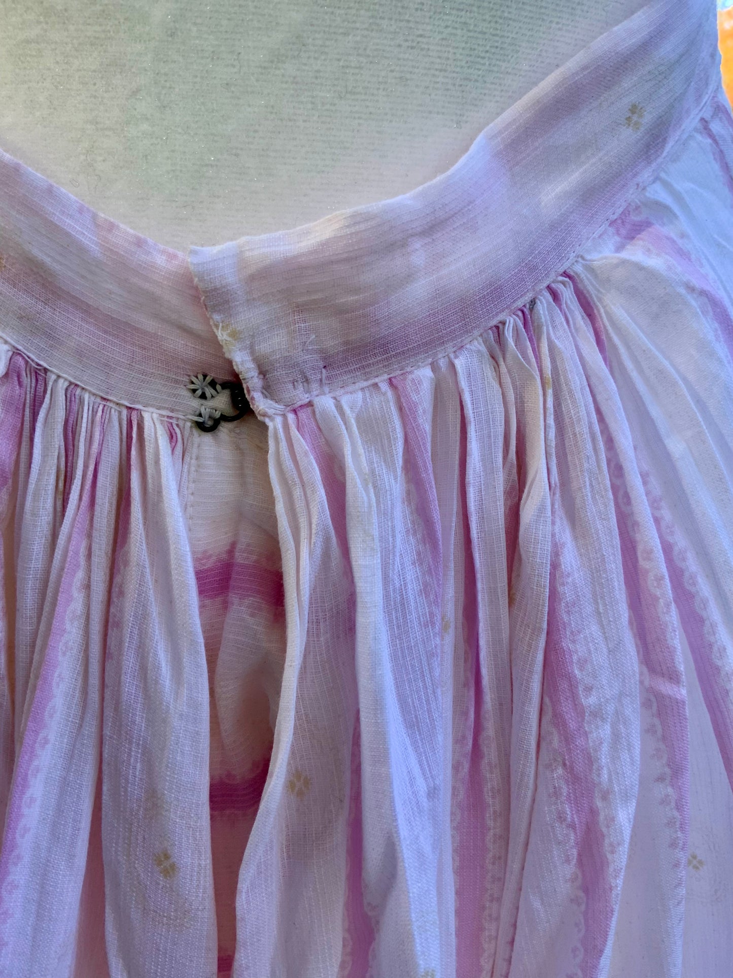 Cotton Pink Stripped Petticoat - 1895/1910 - ED23