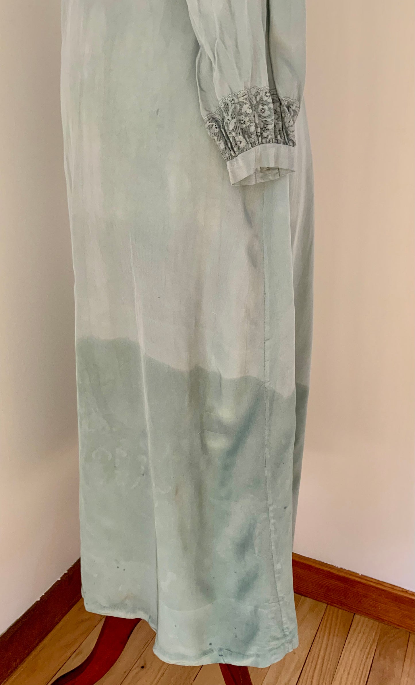Hand Dyed Vintage Sheer Nightgown Dress – Sage Green Ombré – Lace Detail – One of a Kind
- 30Z