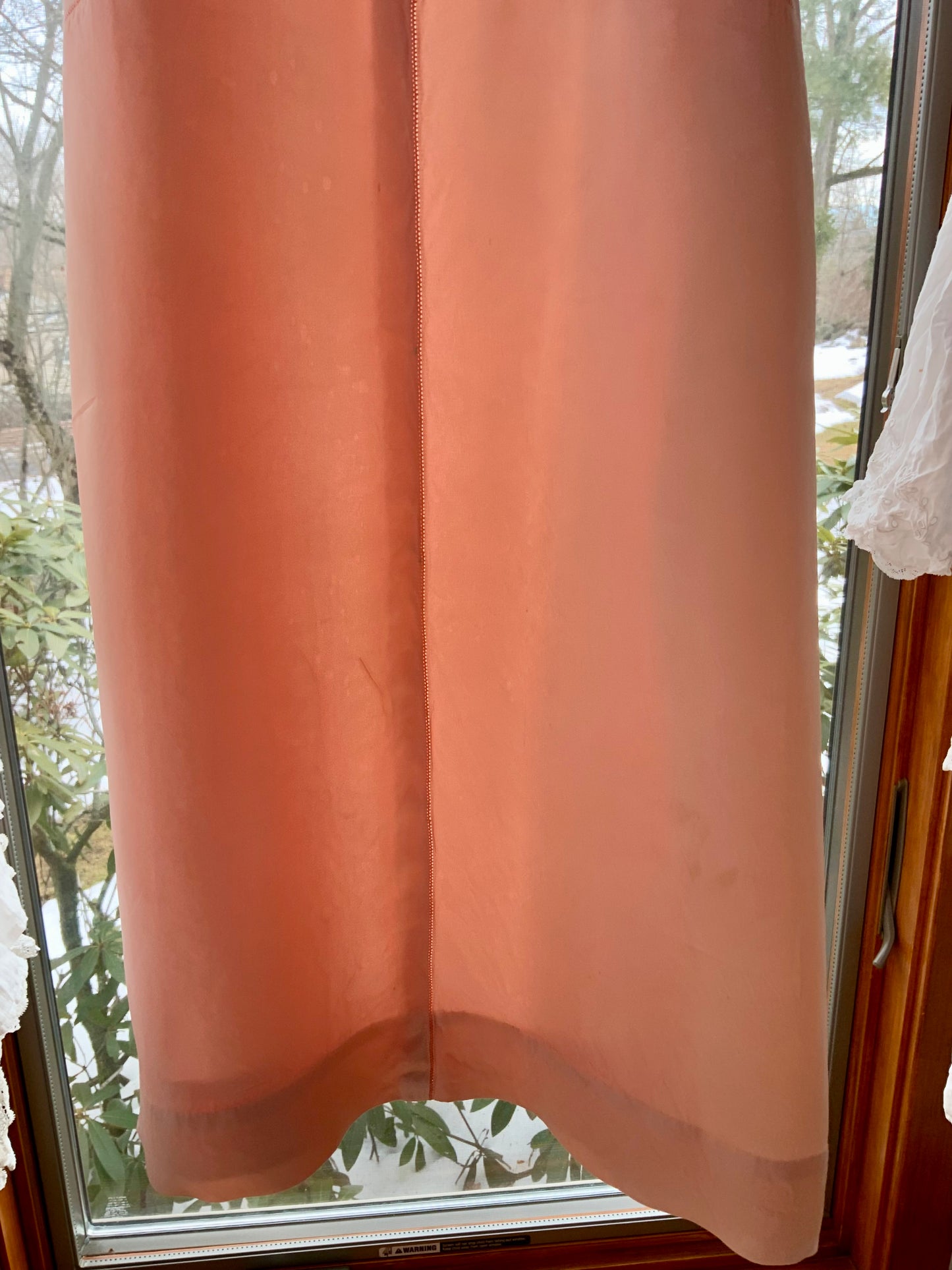 Vintage Peach Silk Satin Slip Dress - 1990s Lingerie Dress-90G