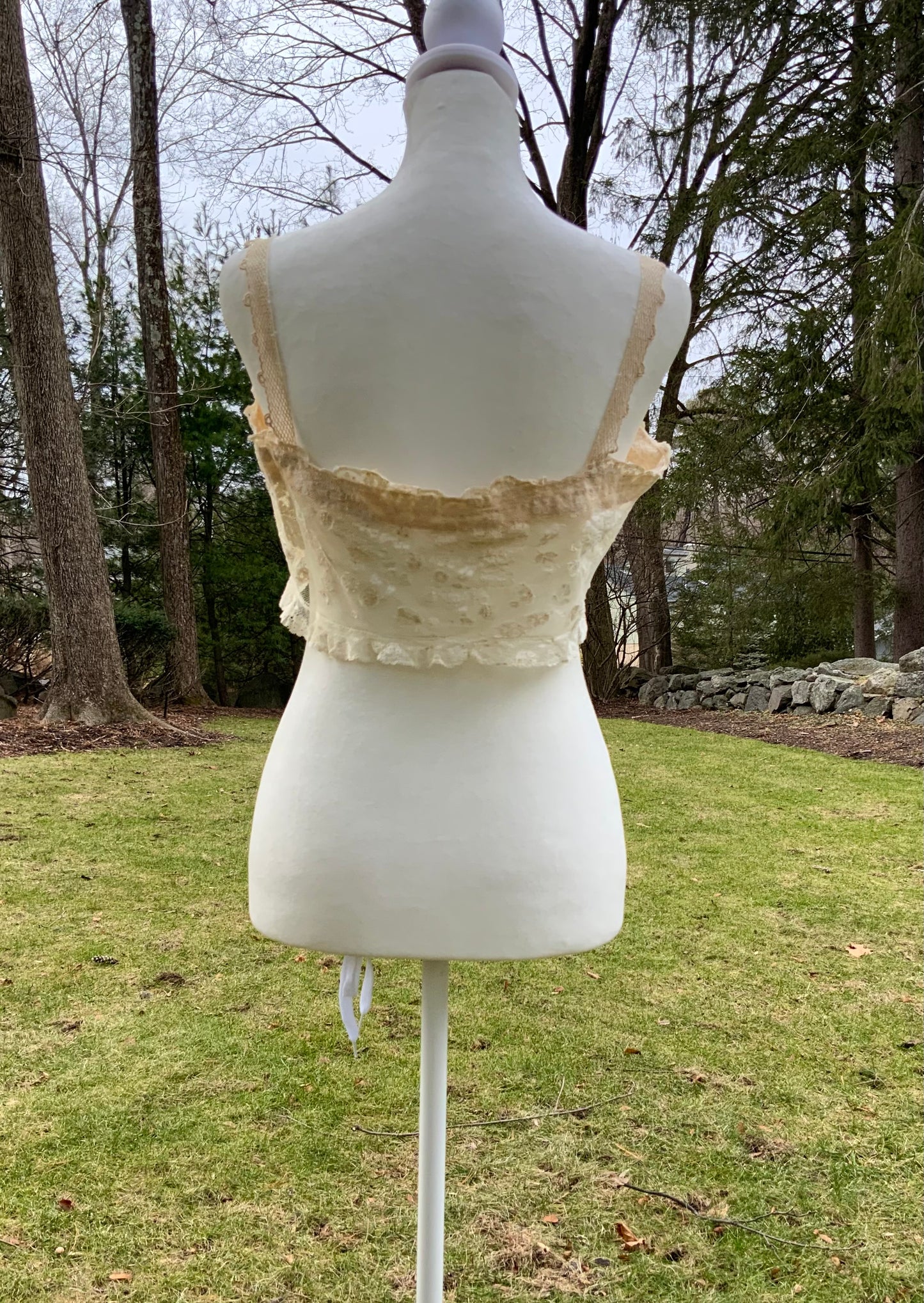 Upcycled Antique Tulle Lace Bralette - 1910