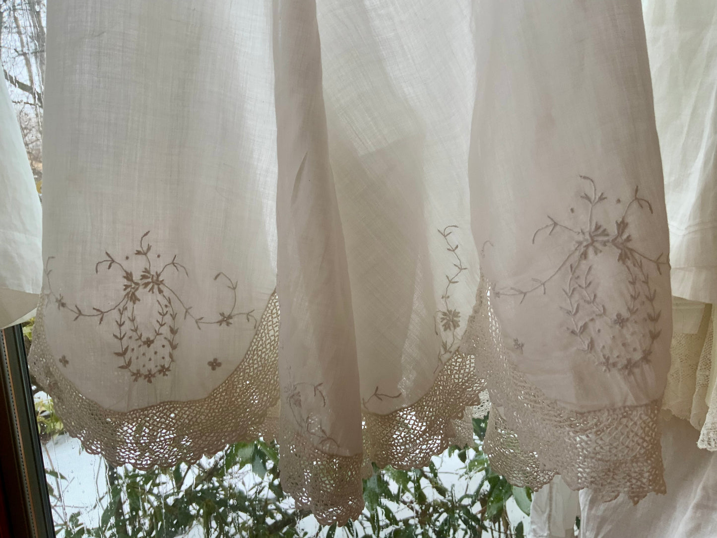 Edwardian Cotton Combination Undergarment with Lace Insets & Embroidery | Argentine Antique Lingerie | c.1910s-ED61